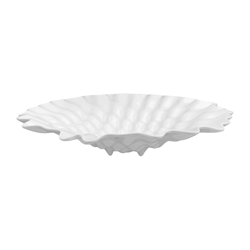 White Porcelain Coral-Inspired Centerpiece Bowl