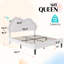 Lit plateforme tapissier Landover Quenn avec tête de lit à DEL en forme de nuage, crème-1661688021-1661688017