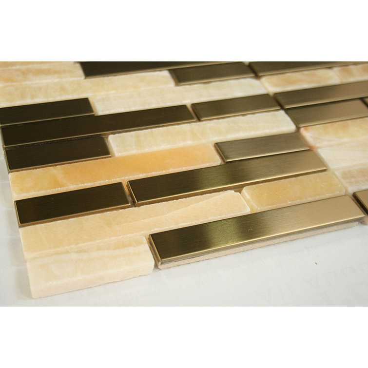 Honey Onyx Linear Mosaic Tile