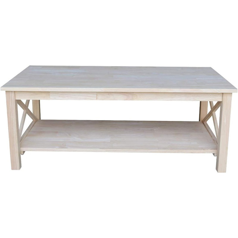 Table basse en bois massif - Non fini - Fabrication en bois massif, table basse de style classique