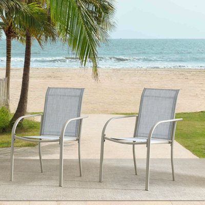 Outdoor Dining Chairs, Stackable Patio Chairs With Textilene Fabric, Lightweight Garden Chairs For Poolside, Backyard, Camping by Winston Porter