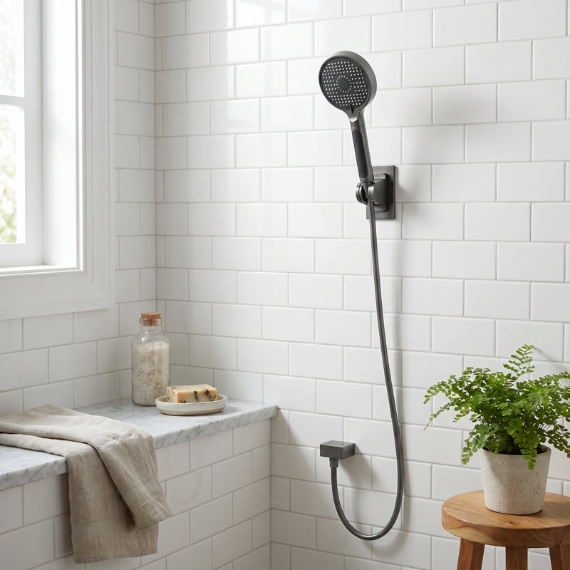 Pomme de douche à main avec affichage de la température - 4 jets pour une douche parfaite