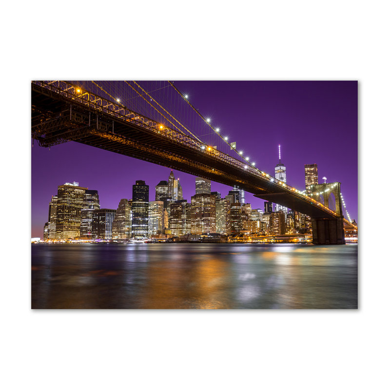 Manhattan by night 1 Piece Wall Art on Canvas