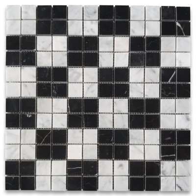12" x 12" Marble Grid Mosaic Wall Tile