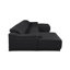 Canapé modulaire noir en cuir véritable 5 pièces avec 3 fauteuils inclinables électriques et appuis-tête réglables noirs-131377540