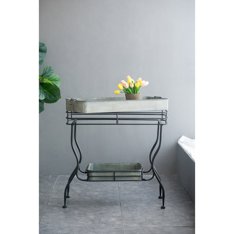 Maggie Galvanized Tray Table, Accent Table