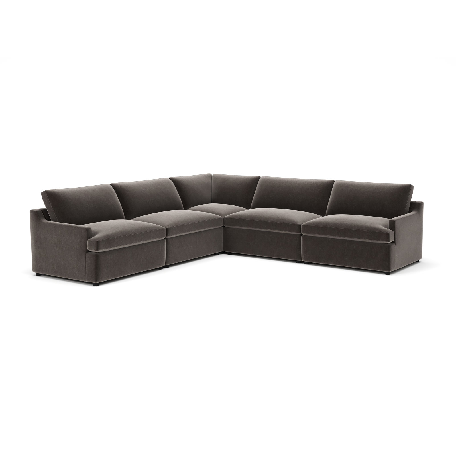 Essex Chaise Sectional, Andrew Espresso Performance Chenille