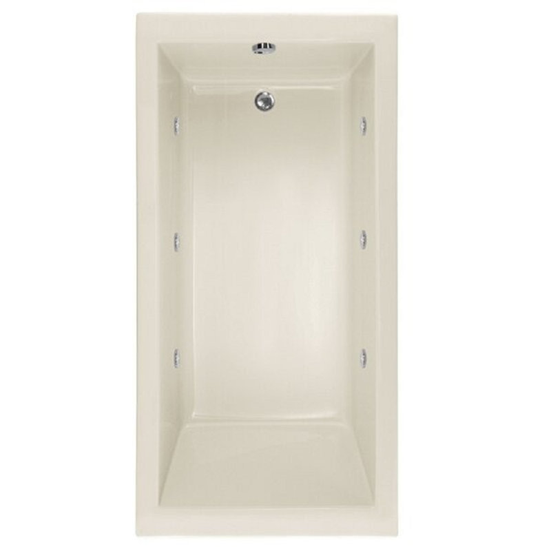 Lacey 60'' x 30'' Acrylic Bathtub, Bone, Satin Nickel