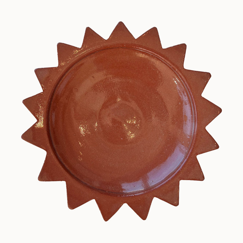 Ceramic Sun Plate, Brown