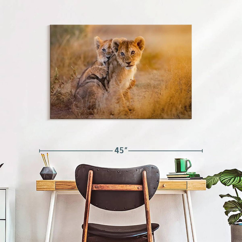 Adorables lionceaux Brampt, H 26 po x l 39 po