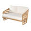 Ensemble de causeuse et table basse en bois d'acacia royal, beige