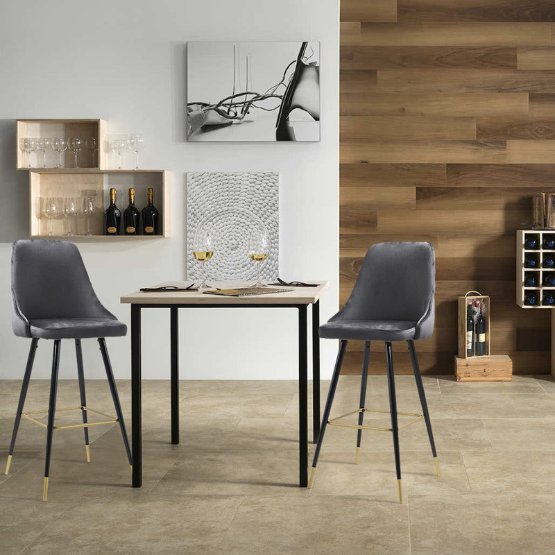Matteo Upholstered Counter Stool with Metal Frame