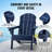 Adirondack Chair Plastic, Set Of 2 All-Weather Portable Folding Fire Pit Chair, Outdoor Adirondack Patio Chair With Cup Holder, With Relaxing Arm Rest Ergonomic, For Garden, Backyard Navy Blue-1701066853