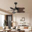 Ventilateur de plafond en bois d'acacia de 44 pouces avec DEL à spectre complet à intensité variable et télécommande pour les grands espaces de vie, style rustique moderne