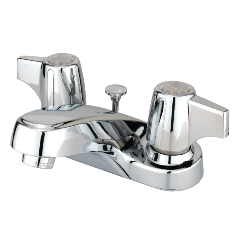 Kingston Brass Americana Two-Handle 3-Hole Deck Mount 4" Centerset Bathroom Faucet, Polished Chrome, Without Pop-Up Drain