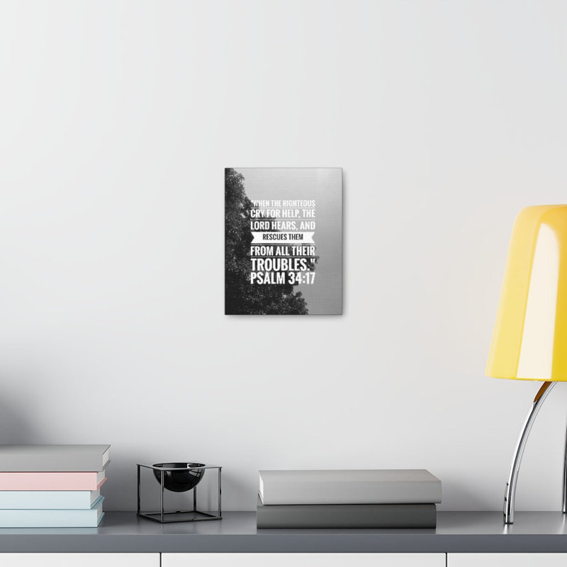 Rescues Them Psalm 34:17 1 Piece Wrapped Canvas Wall Art, 25cm H x 20cm W