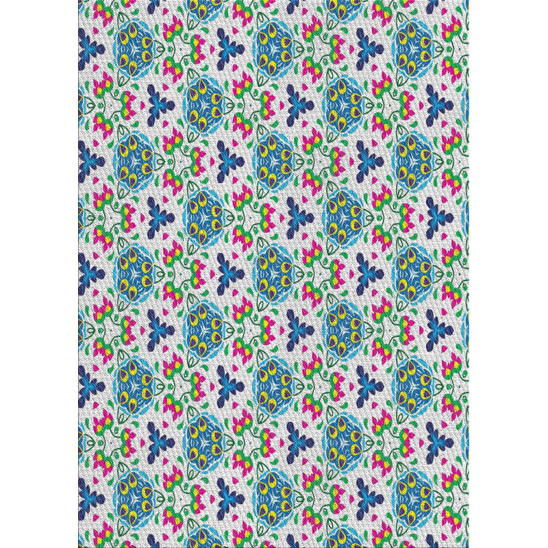 Tapis mauve/vert à tisser électrique, Rectangle 5 pi x 7 pi