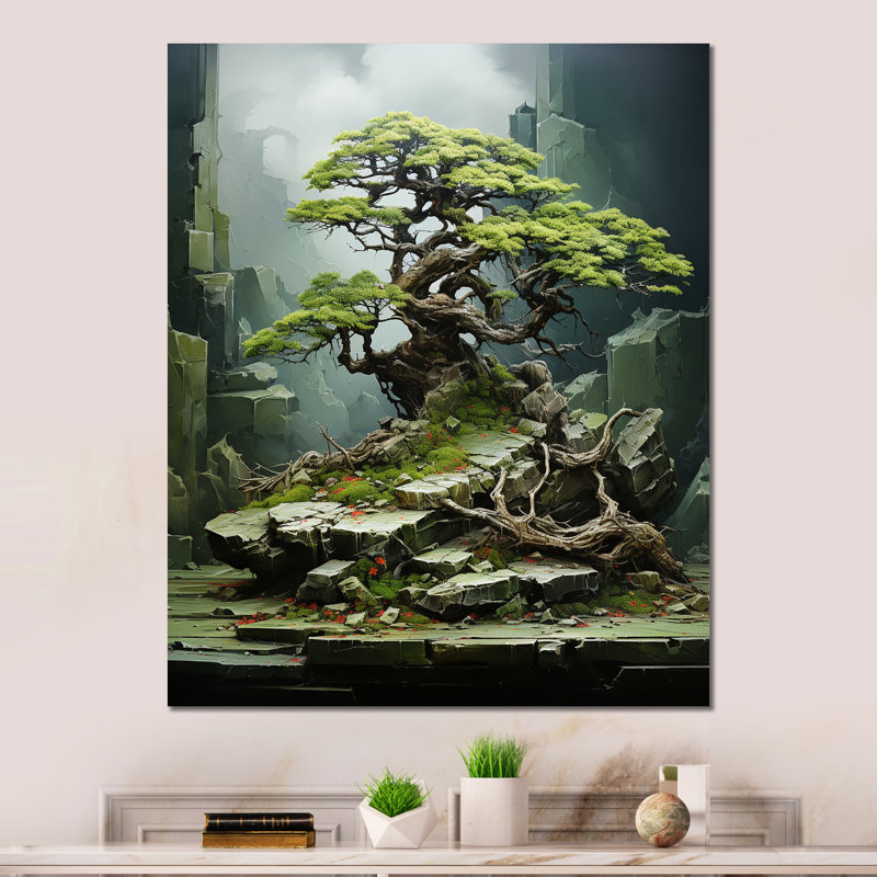 «Japon Bonsai Serenity» sur, H 40 po x l 30 po x P 1,5 po