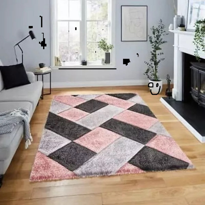 Geometric Shag Area Rug, Rectangle 160 x 230 cm