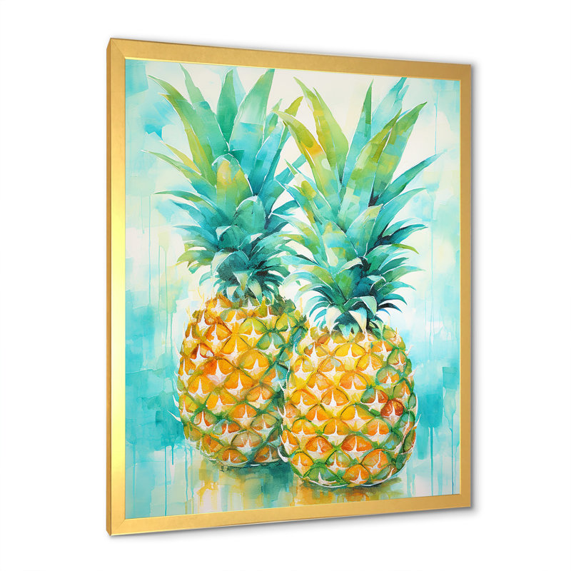 «Exotic Pineapple Oasis III», reproduction sur toile, H 32 po x l 24 po x P 1 po, Encadrement doré