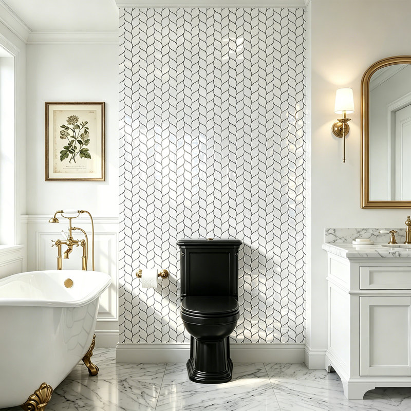 Carreau de dosseret à peler et à coller à texture brillante 3D 11,81 po x 11,81 po, carreaux muraux imperméables et auto-adhésifs pour cuisine et salle de bain, housse plus épaisse de 2 mm, 9,7 pi2 (ensemble de 10)