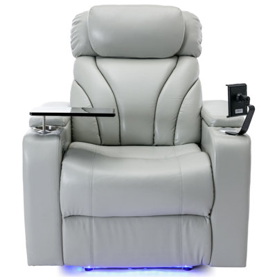 Power Motion Recliner Electric Power Recliner With USB Charging Port, Hidden Arm Storage, Convenient Cup Holder And Bluetooth Speaker