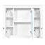 Armoire de rangement murale moderne avec 4 tablettes, armoire à miroir blanche, blanche et peu encombrante