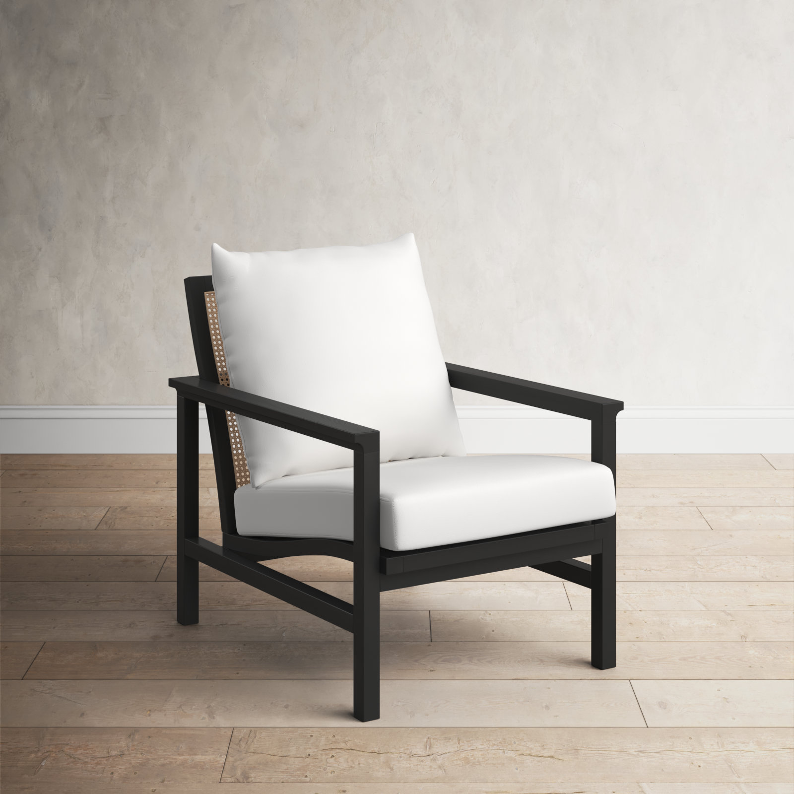 Kelle Upholstered Armchair, Black/Natural