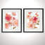 Pivoines vives - ensemble de 2 peintures sur papier encadrées-28785772