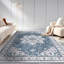 Tapis oriental bleu antidérapant lavable à la machine-254311101