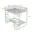 Lit superposé double au-dessus de simple avec station de charge, bureau et tablettes de rangement-2006117395