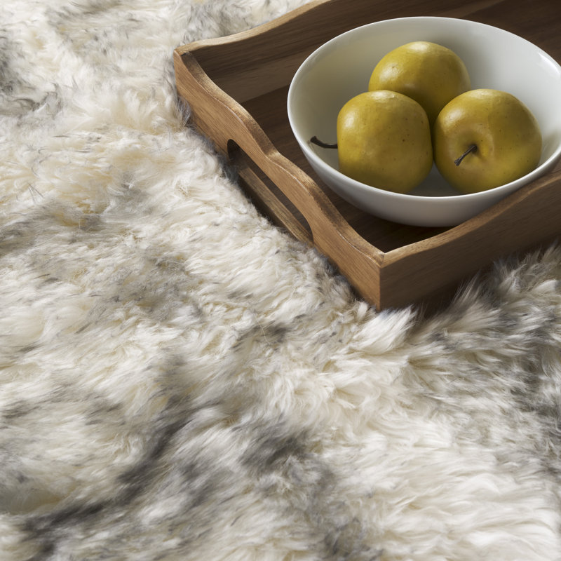 Tateos Sheep Skin Natural Sheep Skin Made Within Acid Dying Sheep Skin Animal Print Rug, Rectangle 2' x 3'