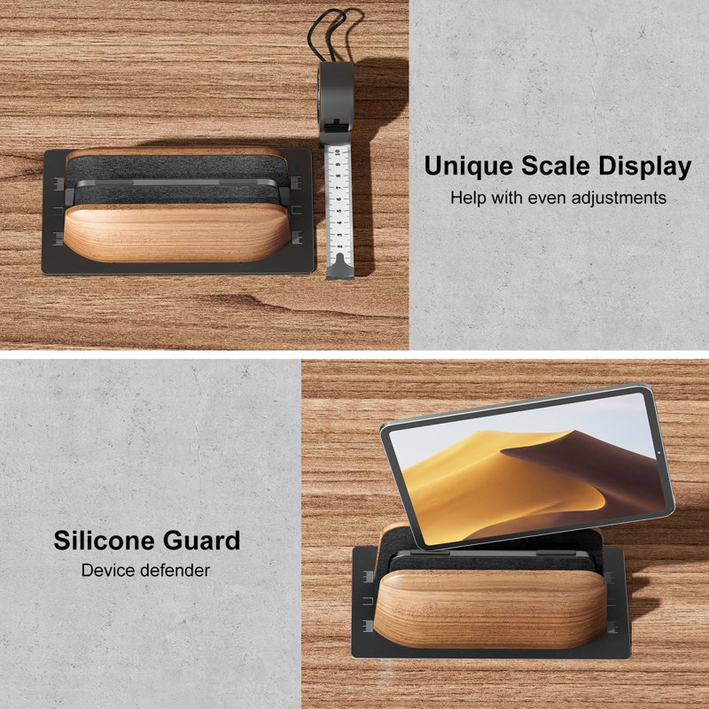 Support vertical pour ordinateur portable, support pour ordinateur portable vertical en bois à deux fentes pour bureau, station d'accueil réglable pour Macbook Pro et autres ordinateurs portables