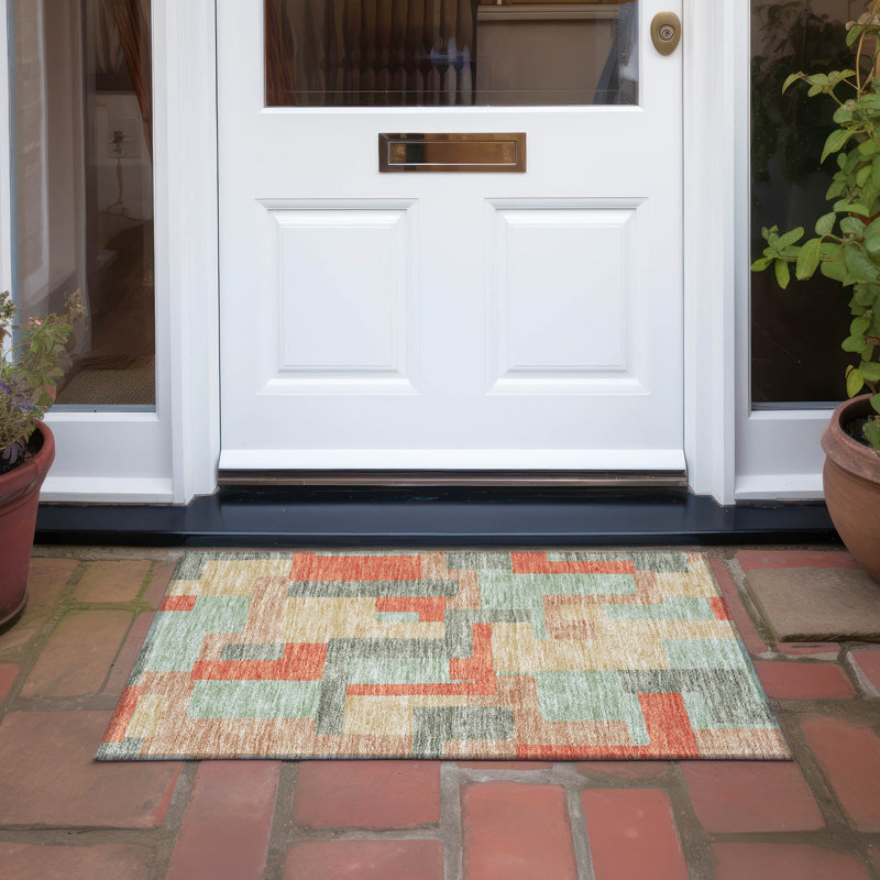  Tapis intérieur / extérieur antidérapant Chayden, Rectangle 1 pi 8 po x 2 pi 6 po