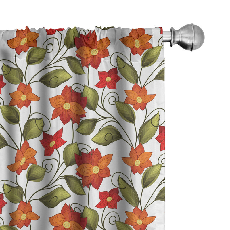 Floral Semi-Sheer Rod Pocket Sliding Panel, 28" x 63"