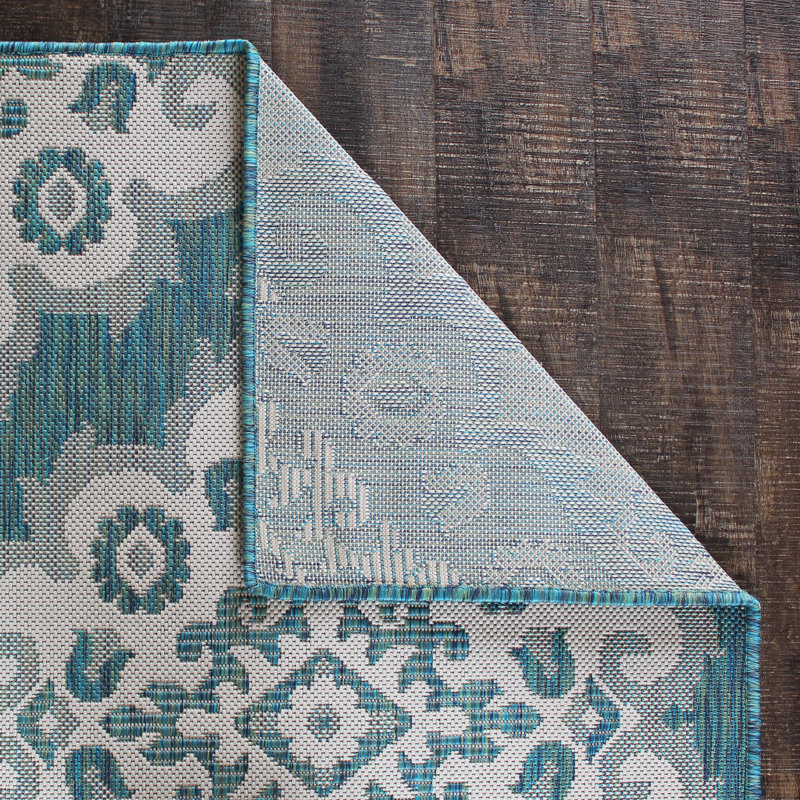 Tapis intérieur / extérieur bleu Blane, Rectangle 8 pi x 10 pi