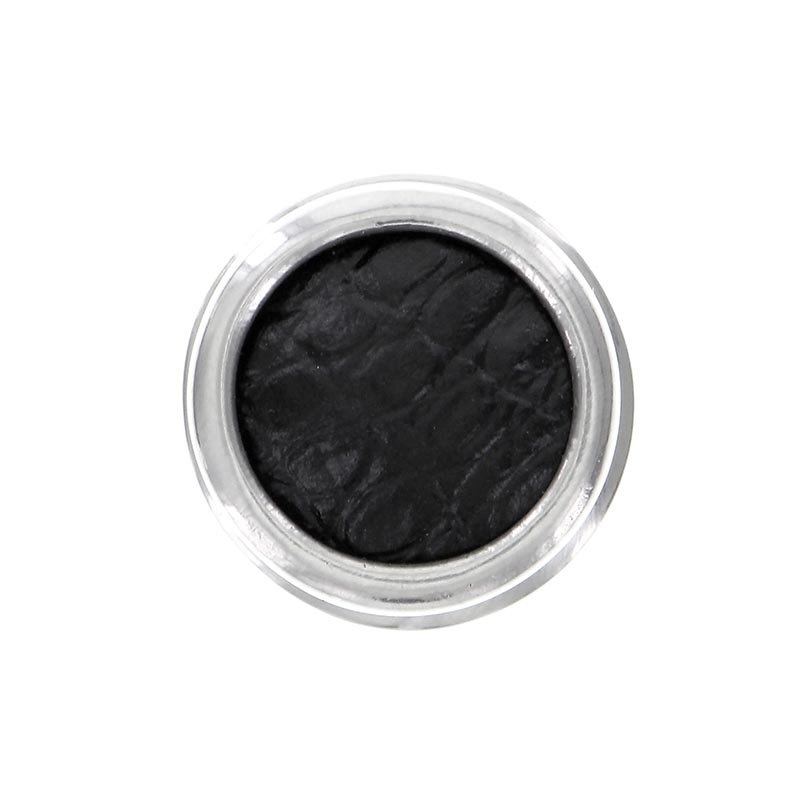 Equestre Round Knob, Small, Vintage Pewter, Brown Stone