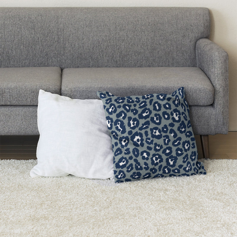 Housse et insert de coussin extérieur Fly, 18" x 18", Argent / noir / blanc