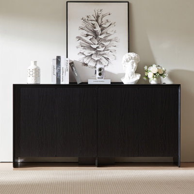 Buffet 63 "avec 4 portes et tablettes réglables, console de bar moderne pour le salon, la cuisine et le vestibule 