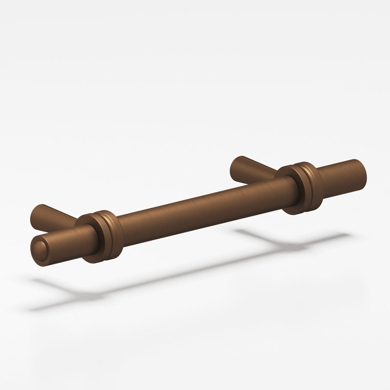 Round, Collared Cabinet Pull With Tapered Posts, Matte Oil Rubbed Bronze, 3"