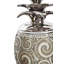 Pot en porcelaine de porcelaine 13 po argenté/beige