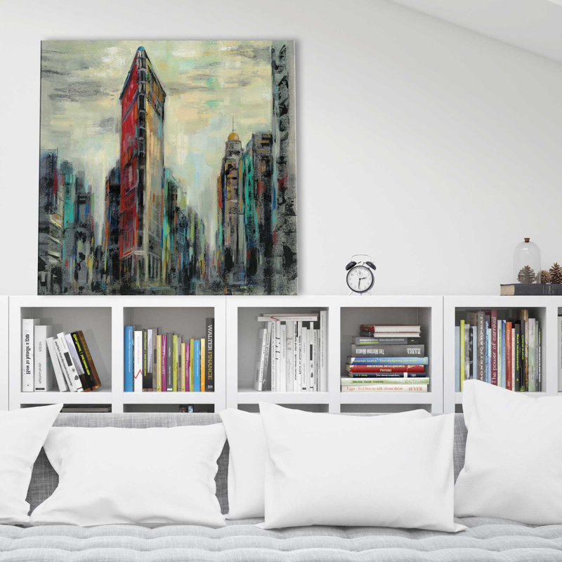 Manhattan Flatiron Building - Peinture, Toile tendue, H 18 po x l 18 po x P 1 po