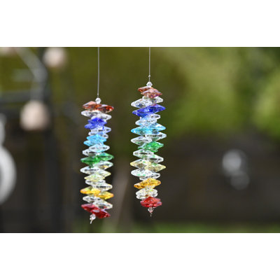 Icicle Chakra Sun Catcher Set of 2 Hanging Window Garden Decoration