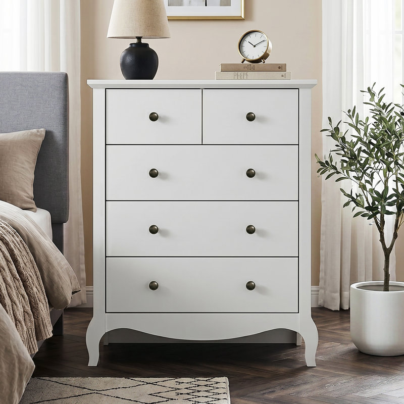 Sterra 5 Drawer Chest of Drawers, White