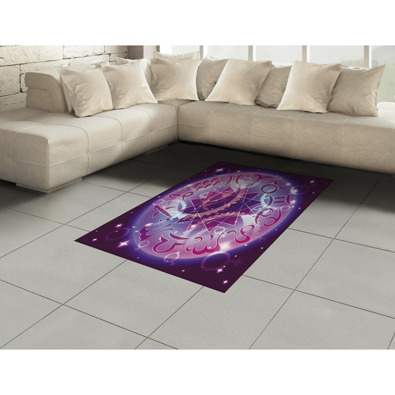 Astrology High Density Long Fiber Poly Threads Decorative Area Rug Carpet, Rectangle 4' x 5'8"
