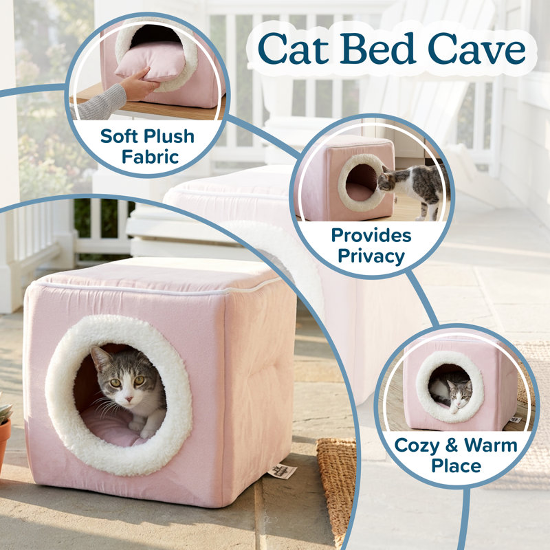 PETMAKER Cat House - Indoor Bed with Removable Foam Cushion - Cat Cave for Puppies, Rabbits, Guinea Pigs, Hedgehogs, and Other Small Animals