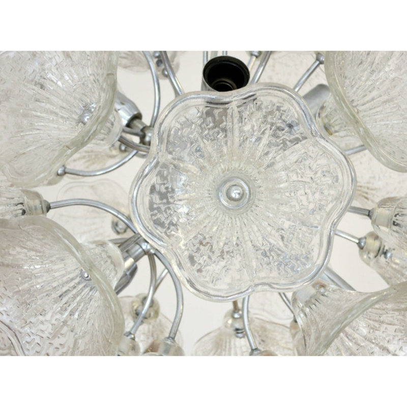 Lustre en chrome 16 lumières Hristofer, Clair, Bronze, 36" Dia x 36" Height