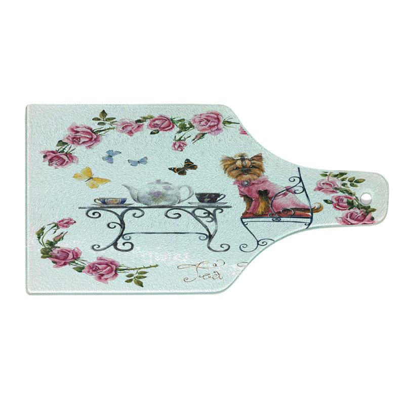 Planche à découper en verre trempé Ambesonne Yorkie