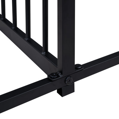 21 lits simples en métal, noir, plateforme de maison, plateforme robuste et protégée