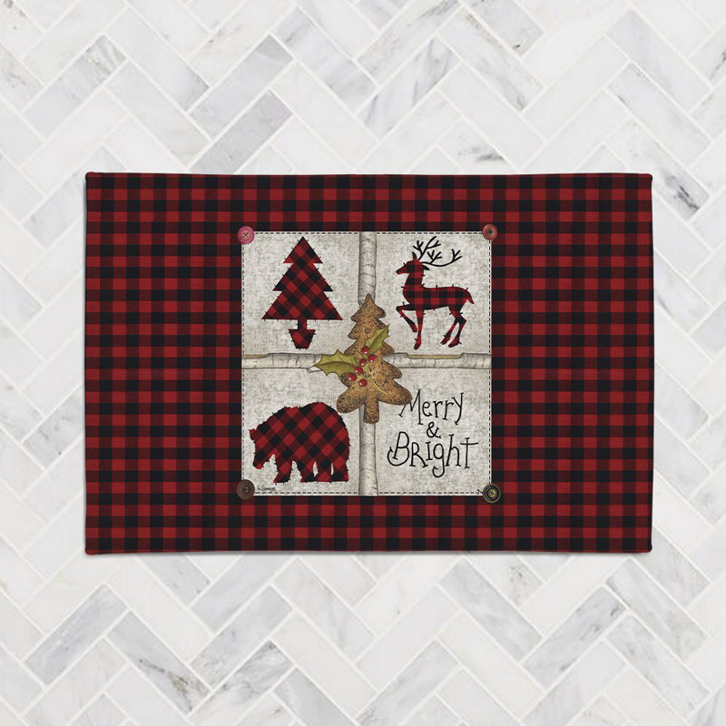 Merry And Bright Chenille Plaid Indoor Rug, Rectangle 2' x 3'